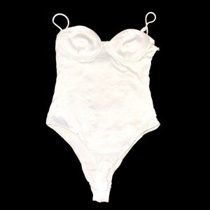 ZARA SATIN EFFECTS BUSTIER BODYSUIT